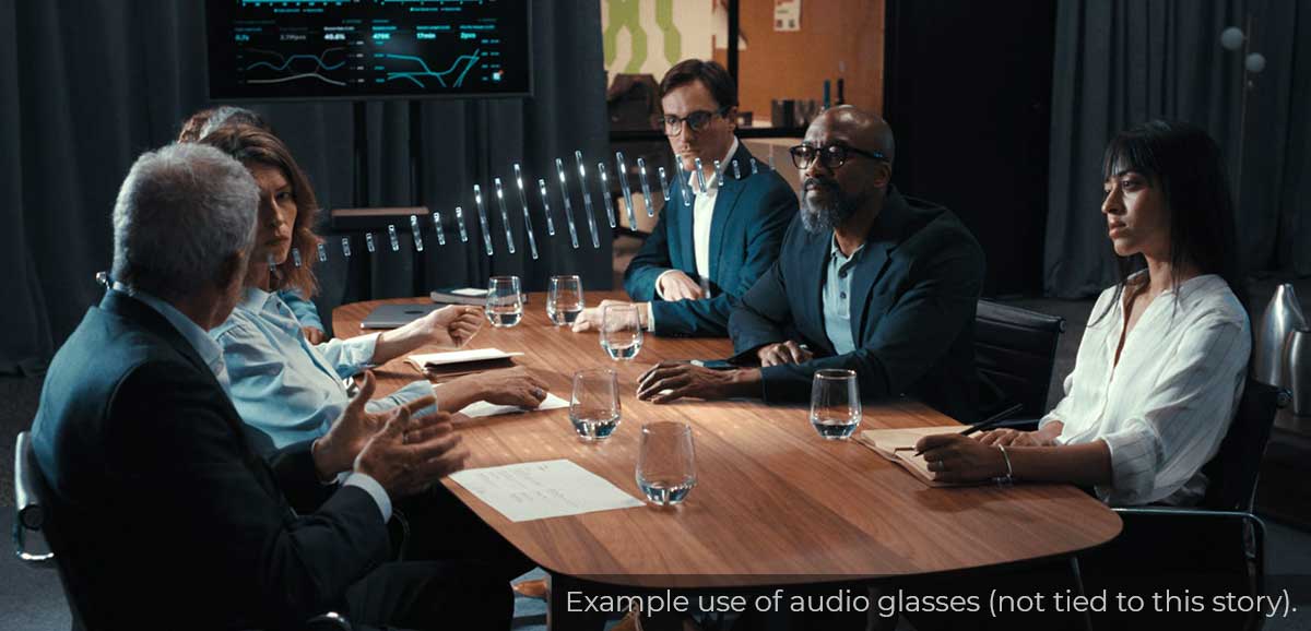 Use Case 1 of 3. Example use of audio glasses (not tied to this story).
