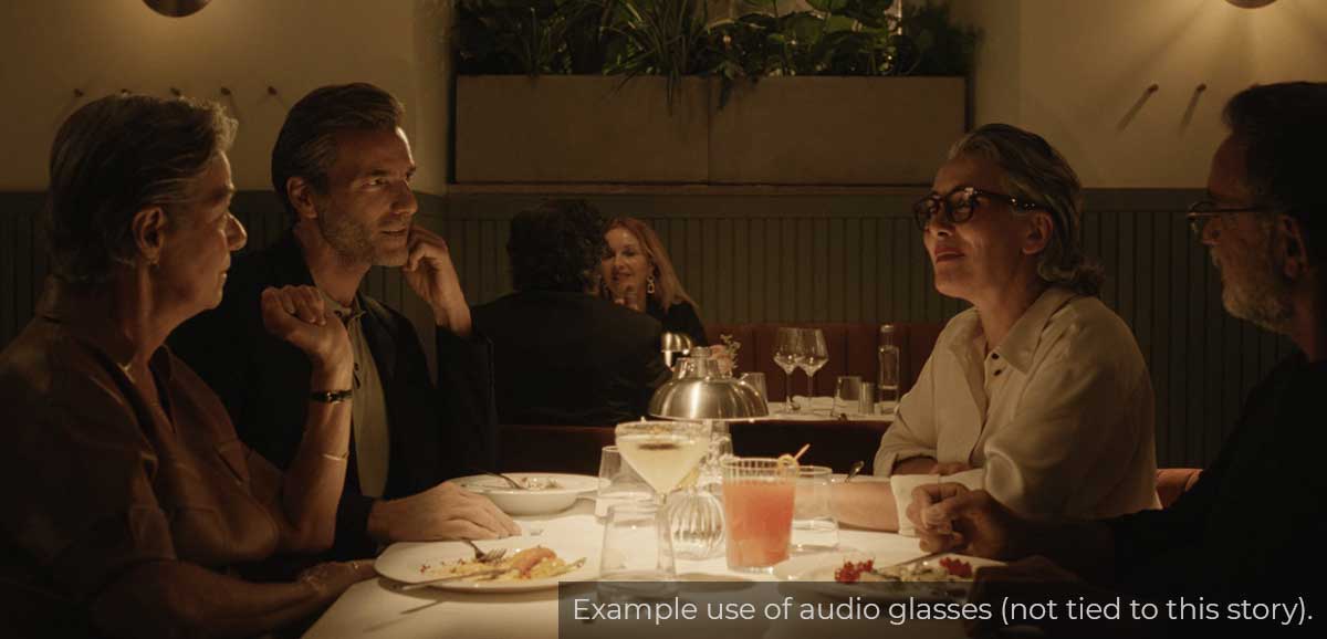 Use Case 2 of 3. Example use of audio glasses (not tied to this story).
